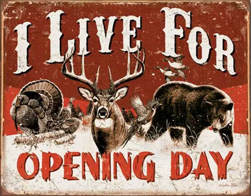 od1816 - I LIVE FOR OPENING DAY - METAL SIGN
