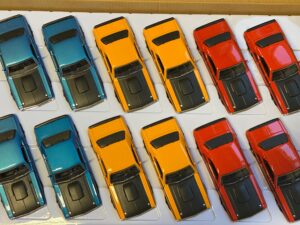 1970 Dodge Challenger T/A - Pull back action - 4.5" long - colors are orange yellow or blue