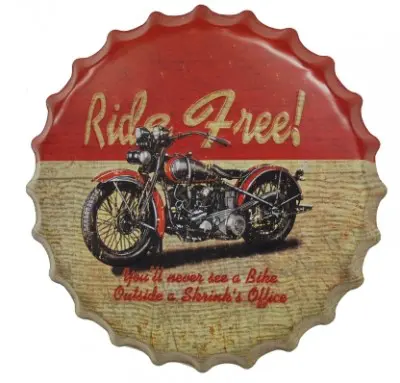 Bottle Cap Sign - Ride Free at diecastdepot