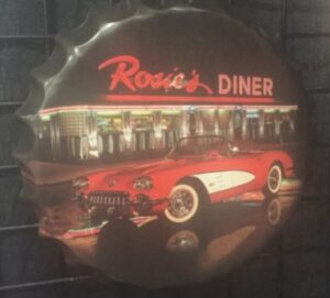 Rosie's Dinner Bottle Cap Sign- 16" at diecastdepot