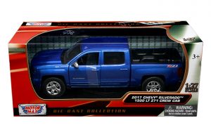 2017 CHEVROLET SILVERADO 1500 LT Z71 CREW CAB IN BLUE - 1:24 SCALE