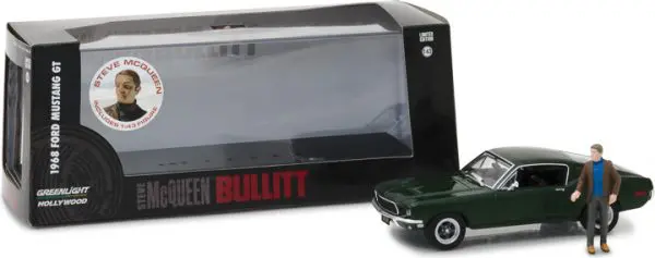 1968 Ford Mustang GT Fastback with Steve McQueen Figure Bullitt 1 