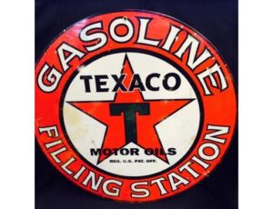 TEXACO MOTOR OILS ROUND METAL SIGN