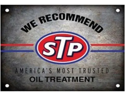WE RECOMMENT STP METAL SIGN