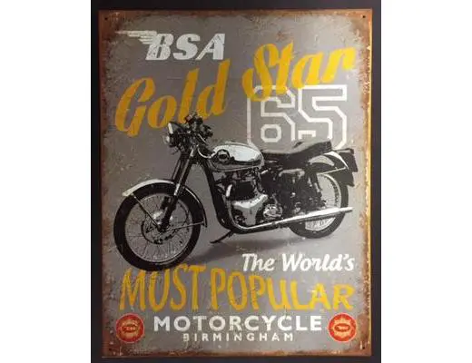 BSA GOLD STAR MOTORCYCLE METAL SIGN