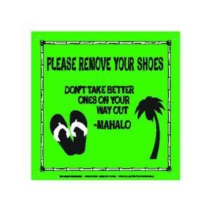 REMOVE YOUR SHOES METAL SIGN MAGNET