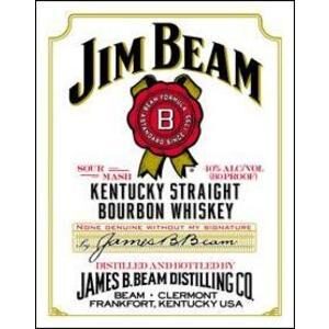 JIM BEAM KENTUCKY WHISKEY WHITE METAL SIGN