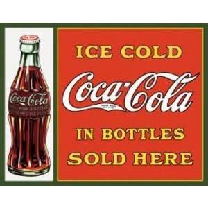 COKE SOLD HERE IN BOTTLES METAL SIGN