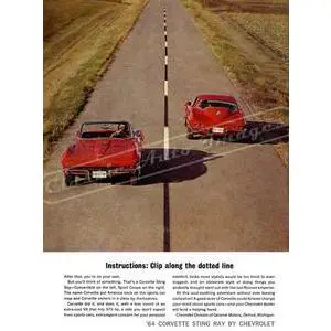 1964 CHEVY CORVETTE POSTER--bottom corner slightly bent