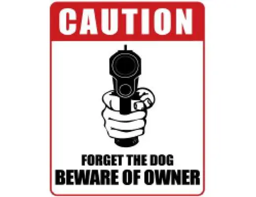 CAUTION BEWARE OF OWNER METAL SIGN