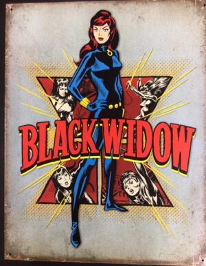 Black Widow Retro Metal sign - 16x12.5" at diecastdepot