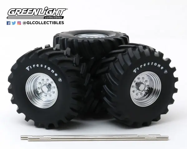 13546a - Kings of Crunch 48" inch Monster Truck Firestone Wheel & Tire Set - 1:18 scale