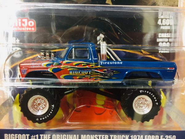 51282 - 1974 FORD F-250 BIGFOOT #1 ORGINAL MONSTER TRUCK WITH FLAMES - MIJO EXCLUSIVE