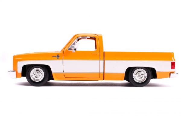 31607 1.24 jt 1985 chevy c10 stock g.orange 2 - 1985 Chevrolet C10 Pickup Truck Stock Wheels (Orange with White Two-Tone) – Just Trucks