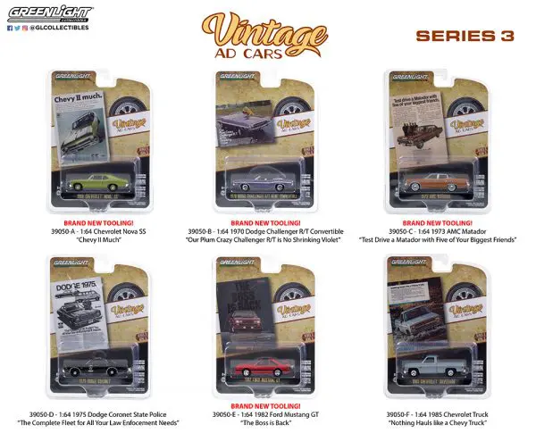 39050 vintage ad cars series 3 group pkg b2b - 1975 Dodge Coronet State Police “Dodge 1975. The Complete Fleet for all your law enforcement needs” Solid Pack