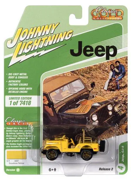 jlcg025b4 - GOLDEN EAGLE JEEP CJ-5 - SUNSHINE YELLOW BY JOHNNY LIGHTNING