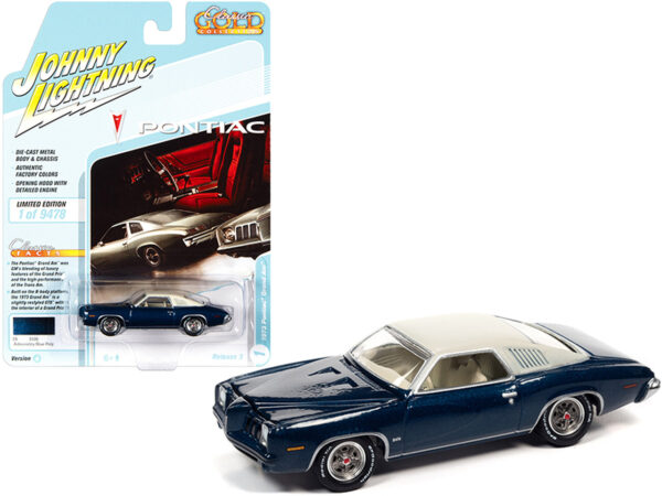 jlsp163a - 1973 PONTIAC GRAND AM - ADMIRALITY BLUE POLY WITH OFF WHITE ROOF