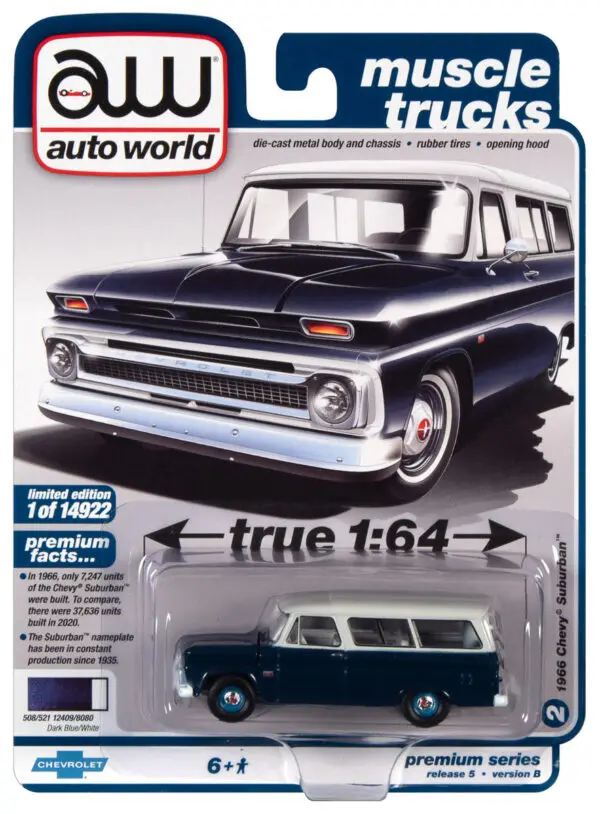 awsp091b - 1966 CHEVROLET SUBURBAN (DARK BLUE BODY W/WHITE ROOF)