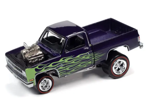 jlsf021a1 1 - 1981 CHEVROLET SILVERADO 10 FLEET SIDE (ZINGER) (METALLIC PURPLE WITH GREEN FLAMES)