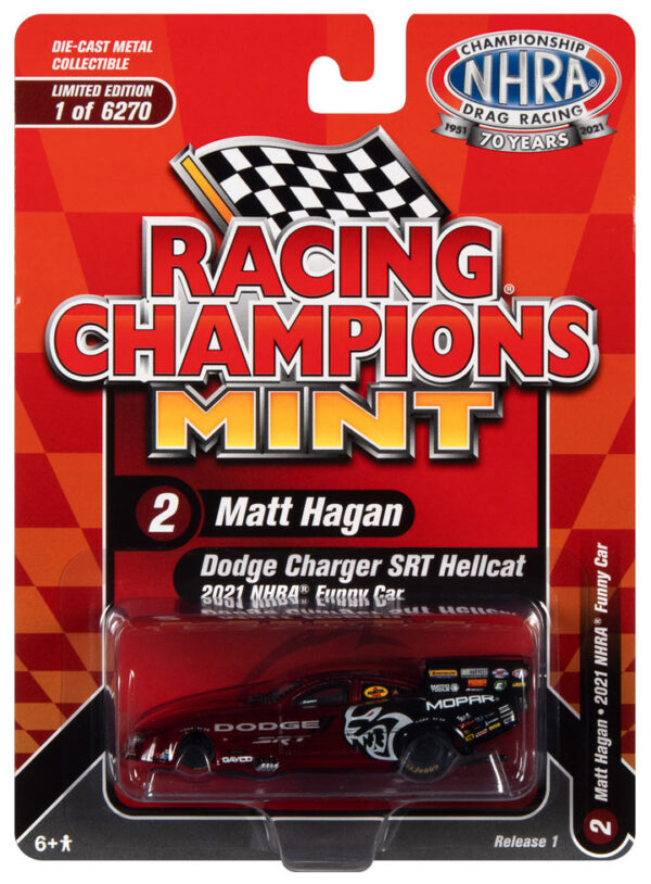 rcsp017 - 2021 MATT HAGAN DODGE CHARGER FUNNY CAR (RED & BLACK W/RACE GRAPHICS)