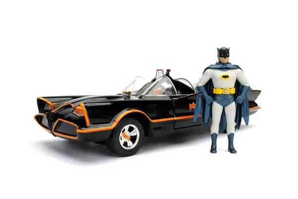 1966 Classic Batmobile with Batman Figure TV Series METALS Diecast by Jada Toys Diecast Depot