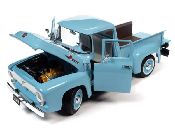 aw290 1956fordpickup 1stprepro 10 - 1956 FORD F100 PICKUP MILD CUSTOM in Baby Blue