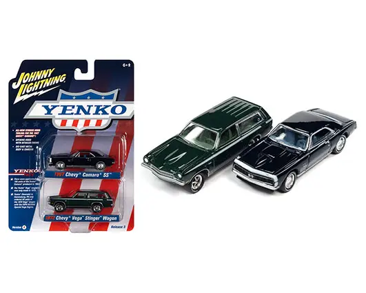 jlsp170 12a sm - 1967 Chevrolet Camaro SS in Royal Plum • 1972 Chevrolet Stinger Wagon in Dark Green with White Stripes