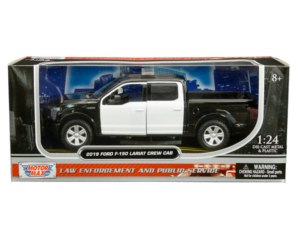 76981bkwh 1 - 2019 Ford F-150 Lariat Crew Cab with Lightbar (Black with white doors) – Law Enforcement and Public Service