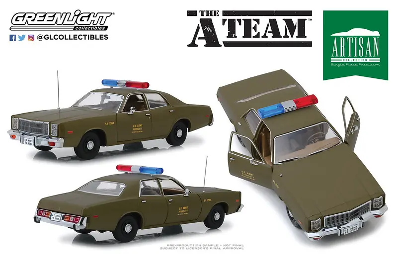 卸し売り購入 1:24 THE A-TEAM 1977 PLYMOUTH FURY U.S. ARMY POLICE