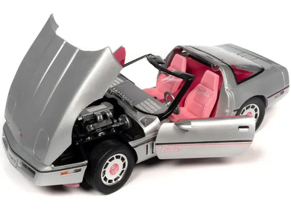 awss142 2 44169 - 1986 Chevy Corvette Silver & Barbie Pink "Barbie" "Silver Screen Machines"