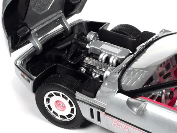 awss142 3 04699 - 1986 Chevy Corvette Silver & Barbie Pink "Barbie" "Silver Screen Machines"