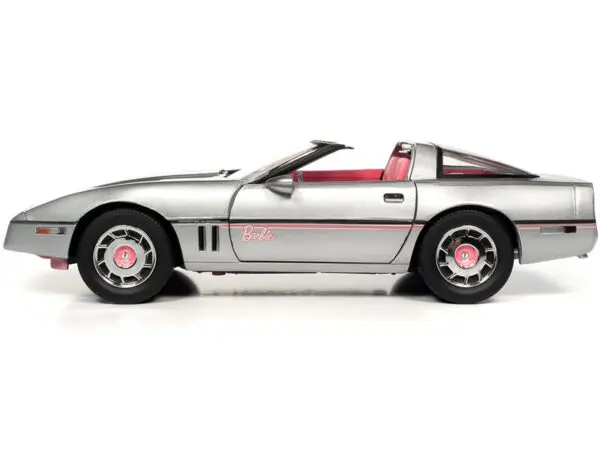 awss142 6 08033 - 1986 Chevy Corvette Silver & Barbie Pink "Barbie" "Silver Screen Machines"