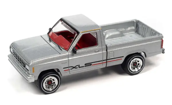 jlsp316 b1 - 1983 Ford Ranger Pickup Truck with Open Trailer in Metallic Silver