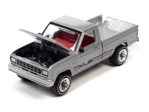 jlsp316 b2 - 1983 Ford Ranger Pickup Truck with Open Trailer in Metallic Silver