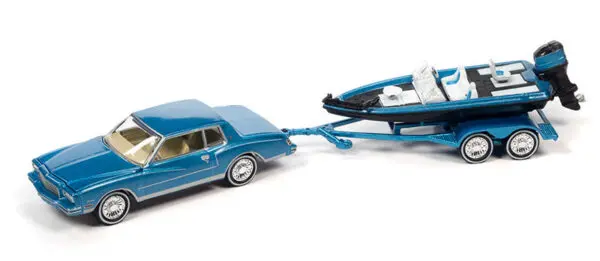 jlsp317 a - 1980 Chevrolet Monte Carlo with Bass Boat in Bright Blue Poly