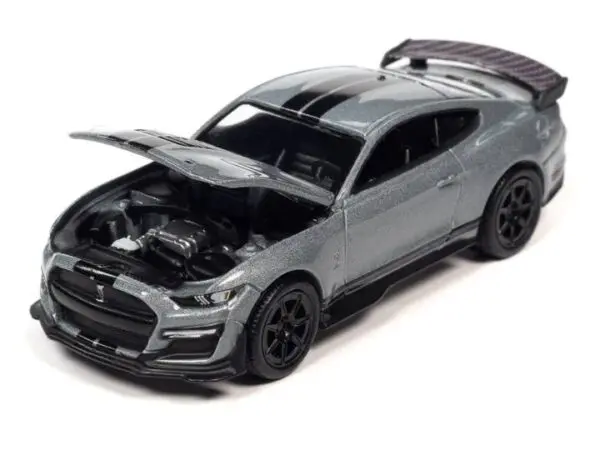 awsp114b - 2021 Shelby GT500 - Carbon Edition in Iconic Silver with Twin Black Stipes on Lower Rockers
