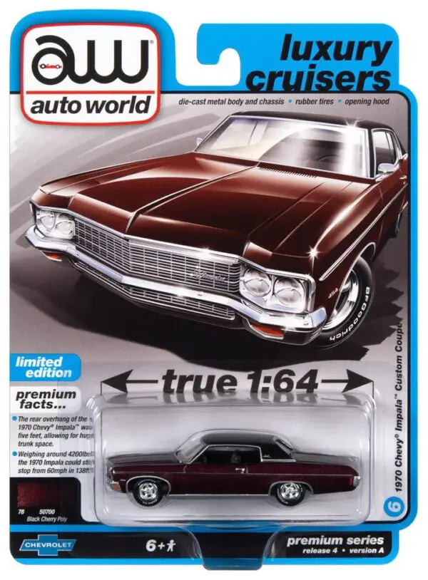 awsp118a - 1970 CHEVROLET IMPALA LOWRIDER (BLACK CHERRY WITH FLAT BLACK VINYL ROOF)
