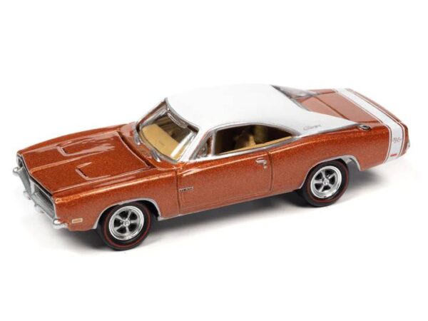 jlmc030b2 - 1969 Dodge Charger R/T in T5 Copper Poly with Flat White Roof and White R/T Rear Stripe