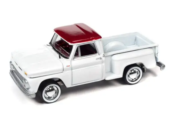 jlbt019 1b - 1965 CHEVY STEPSIDE PICKUP W/BASS BOAT AND TRAILER - JOHNNY LIGHTNING