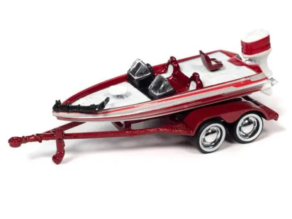 jlbt019 1c - 1965 CHEVY STEPSIDE PICKUP W/BASS BOAT AND TRAILER - JOHNNY LIGHTNING