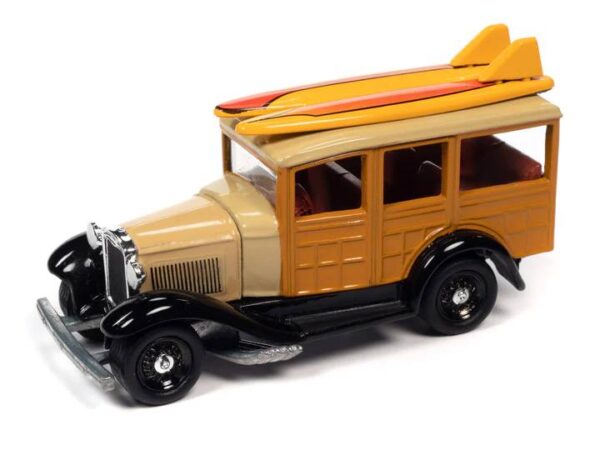 jlct011b3 - 1931 FORD MODEL A WOODY (BEIGE) WITH COLLECTOR TIN - JOHNNY LIGHTNING