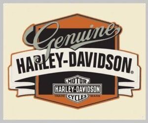 GENUINE HARLEY DAVIDSON EMBOSSED LIGHT WEIGHT METAL SIGN (17 INCHES WIDE 14 INCHES HIGH)