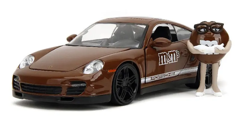 M&M's - 2007 Porsche 911 Turbo with Brown M&M's Figure | Diecast Depot