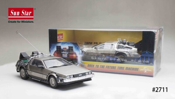 2711a - BTTF I DELOREAN FROM MOVIE BACK TO THE FUTURE I BY SUN STAR IN 1:18 SCALE