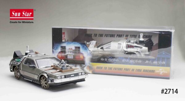 2714 6 scaled 1 - BTTF DELOREAN FROM BACK TO THE FUTURE III BY SUN STAR IN 1:18 SCALE