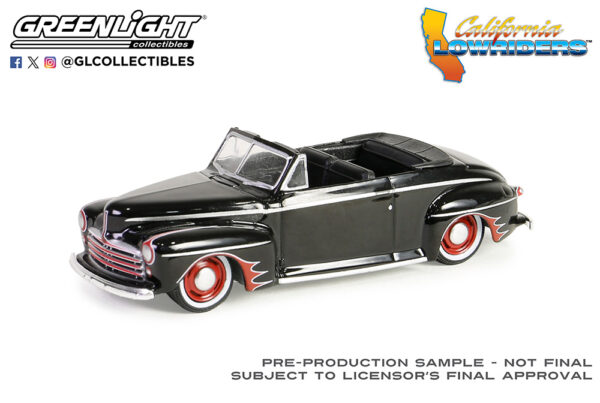 63060 a - 1947 Ford Deluxe Convertible in Black and Red