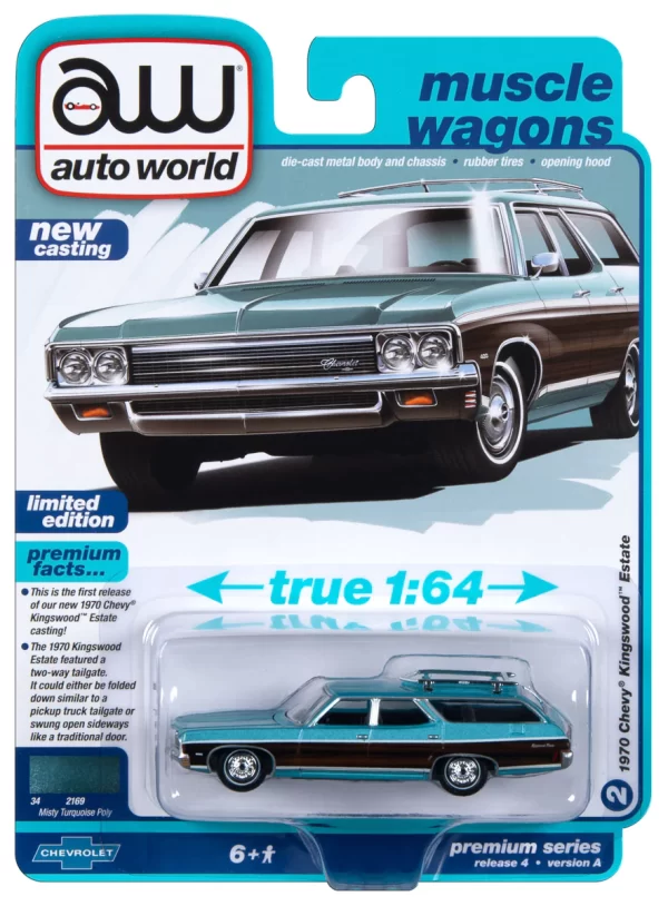 awsp142b - 1970 Chevrolet Kingswood Estate in Misty Turquoise Poly with Side Woodgrain - NEW TOOLING