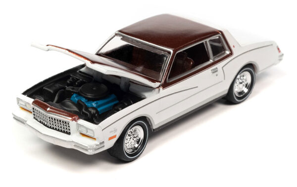 jlsp336 a1 - 1980 Chevrolet Monte Carlo in Gloss White with Dark Claret Poly Roof and Hood