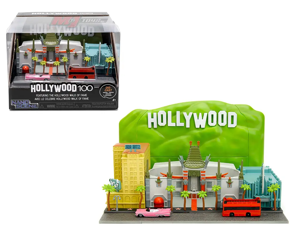 置物 Hollywood Nano Hollywood Rides Walk of Fame Diorama w/Hollywood Sign and 2