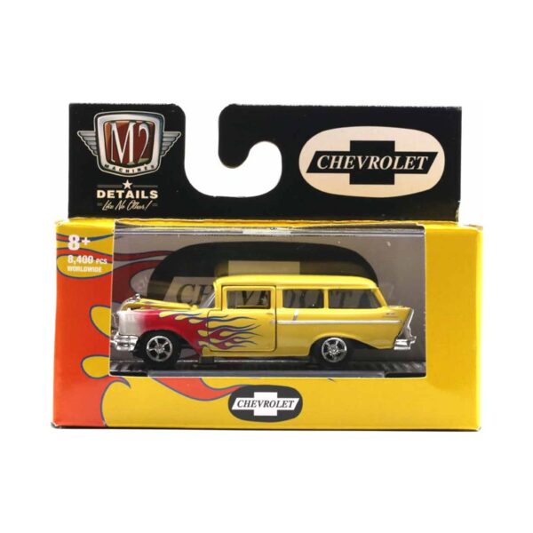 32600 59a - 1957 CHEVROLET 150 HANDYMAN STATION WAGON -YELLOW W/FLAMES